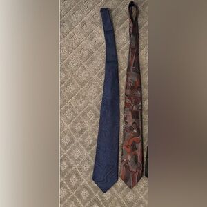 Men’s Lot of 2 Vintage Designer Skinny Classic Style Colors Silk Neck Ties